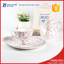 Chá de café de porcelana coreano único set / lucky rosa china chá pote conjunto preço